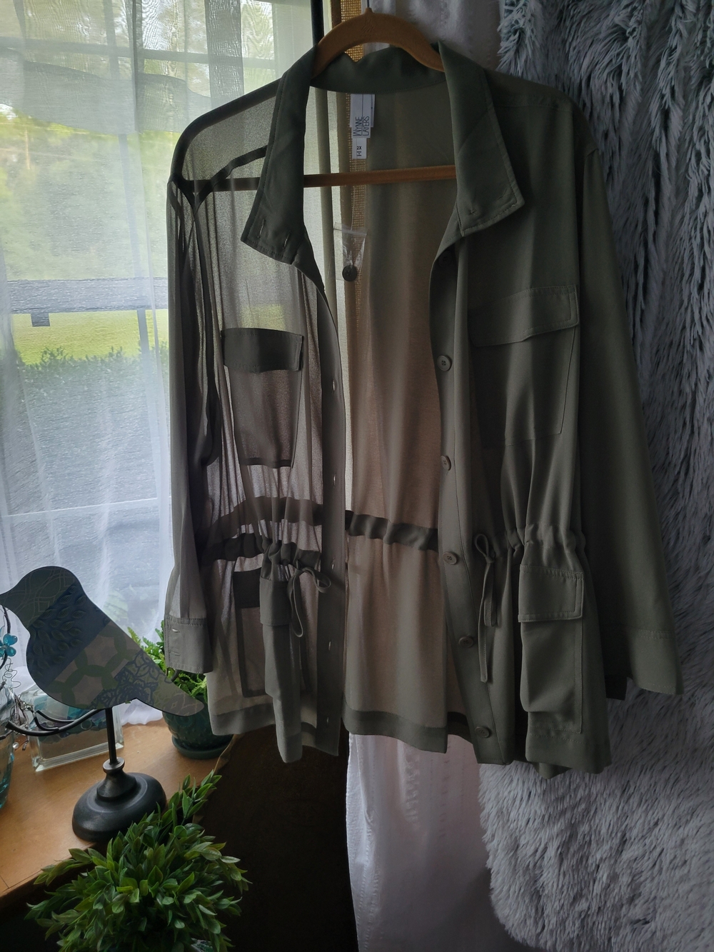 WynneLayers Chiffon Safari Jacket Olive Jacket